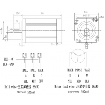 Silnik Bezszczotkowy BLDC 500W 48V 1500rpm 3,2Nm